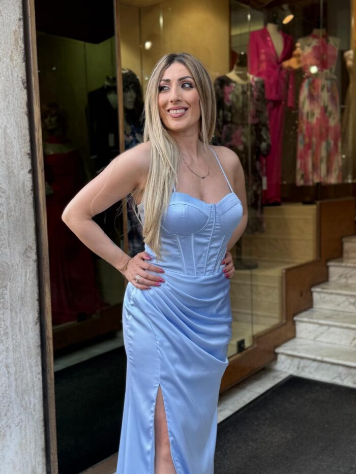 Abito da cerimonia Margherita celeste