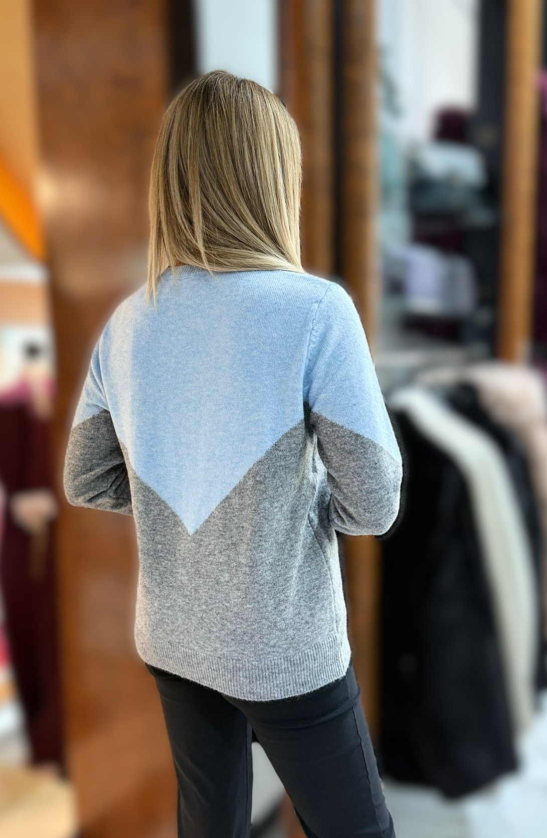 Maglia Linda Celeste e Grigia - immagine 4